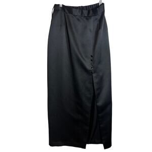 Alex Evenings Women's Long Black Formal Black Skirt Side Slit Size 10